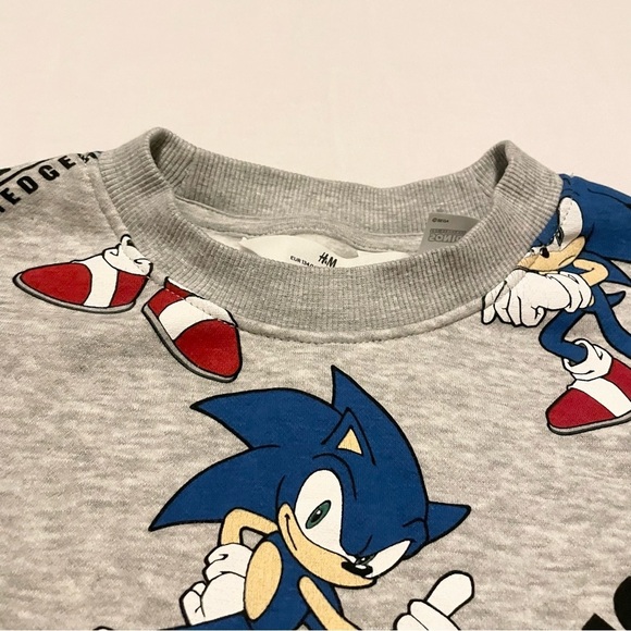 H&M Sonic the Hedgehog Sweatshirt Kids Size 8/10 - Picture 4 of 16